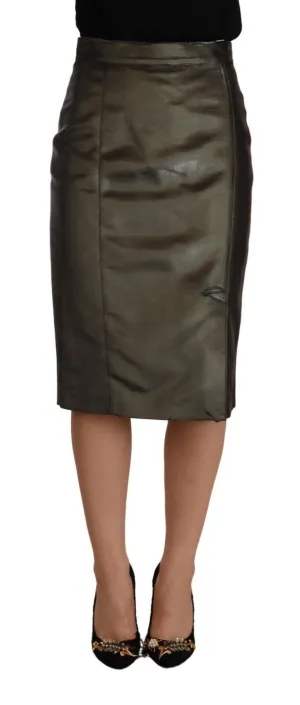 Chic High Waist Pencil Midi Skirt