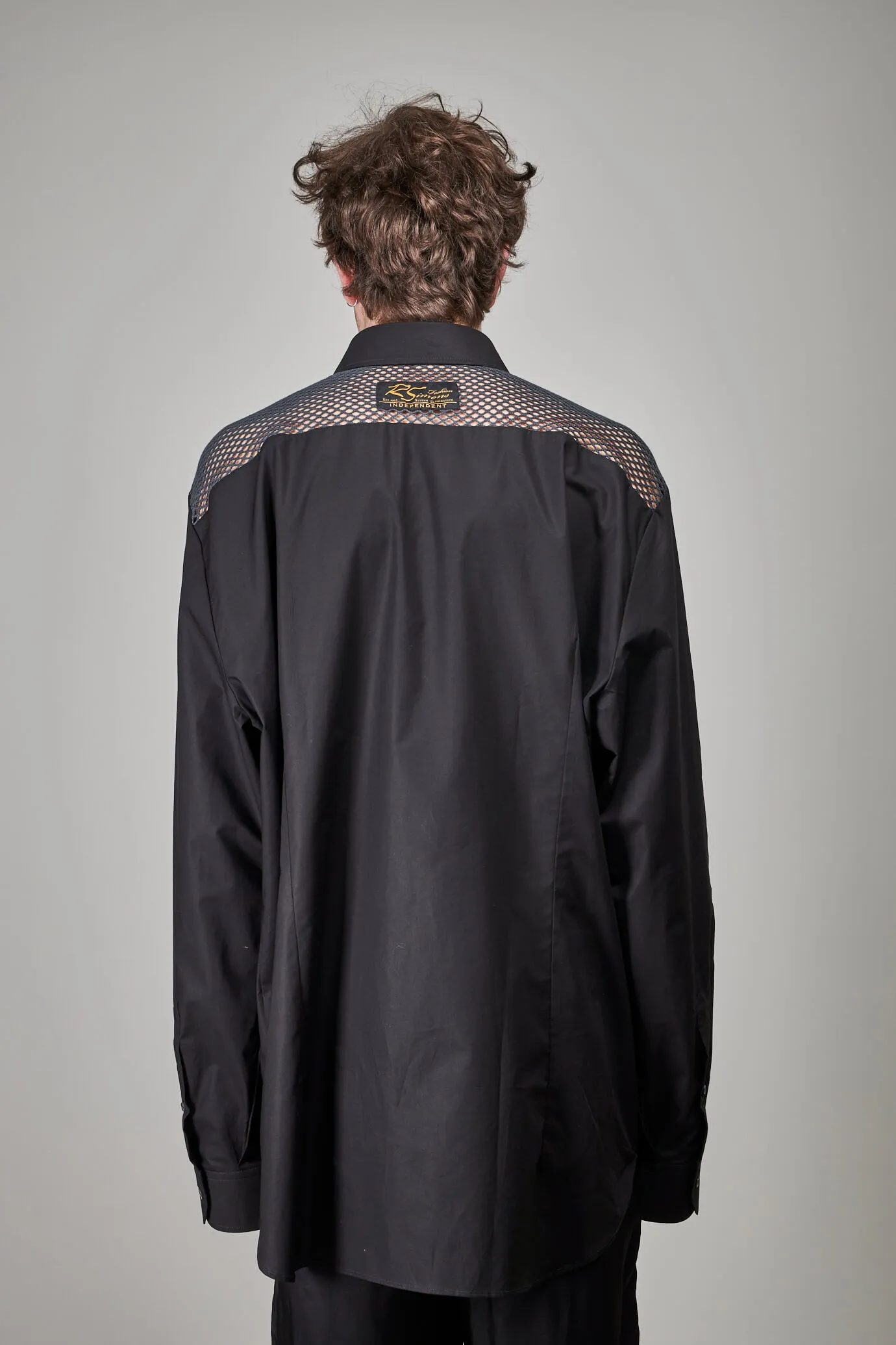 Classic Shirt with Net Insert, black dark grey
