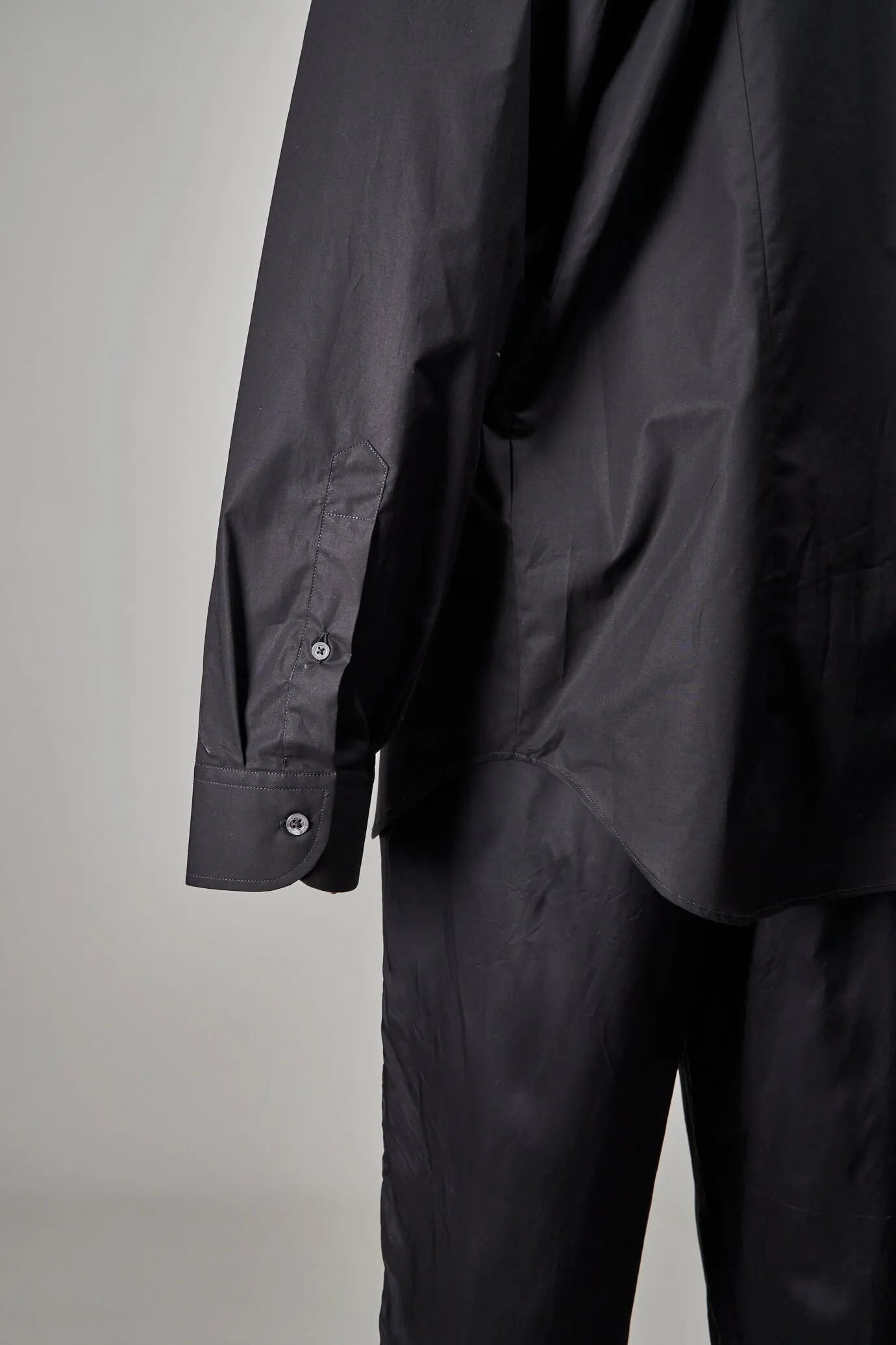 Classic Shirt with Net Insert, black dark grey