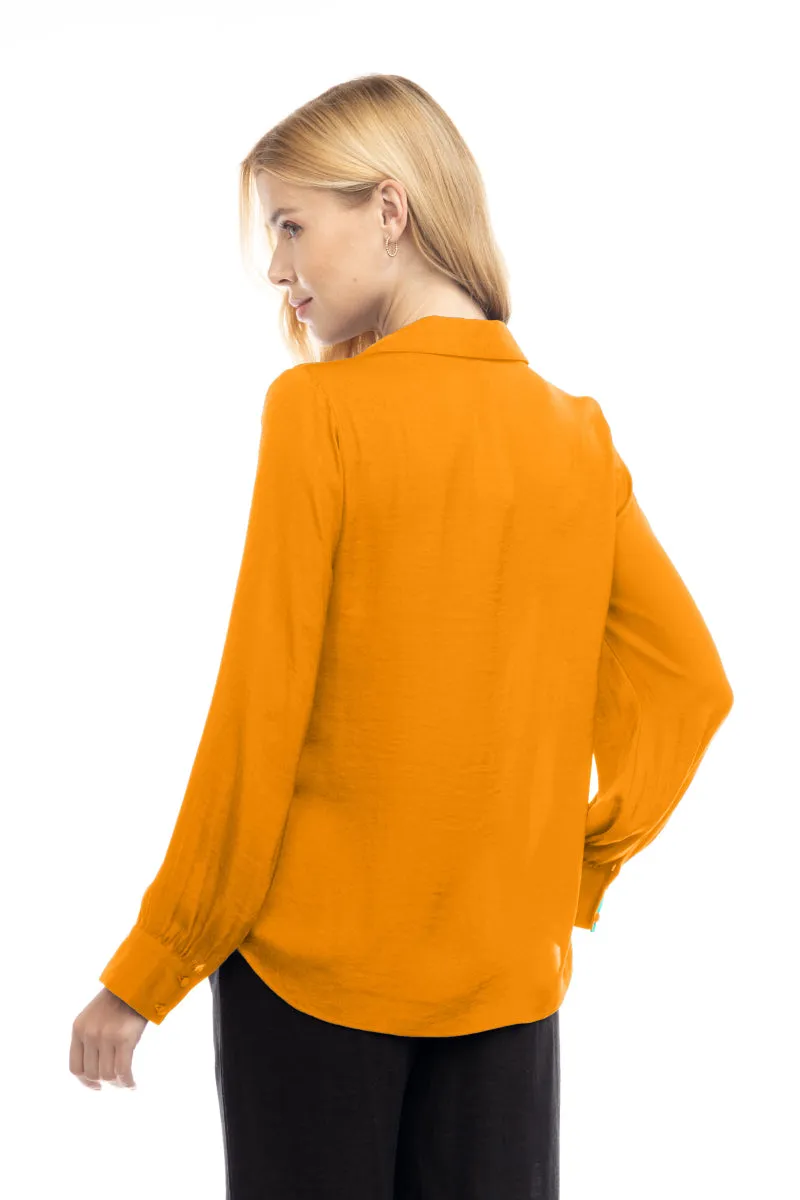 Classic V-Neck Button Down Blouse