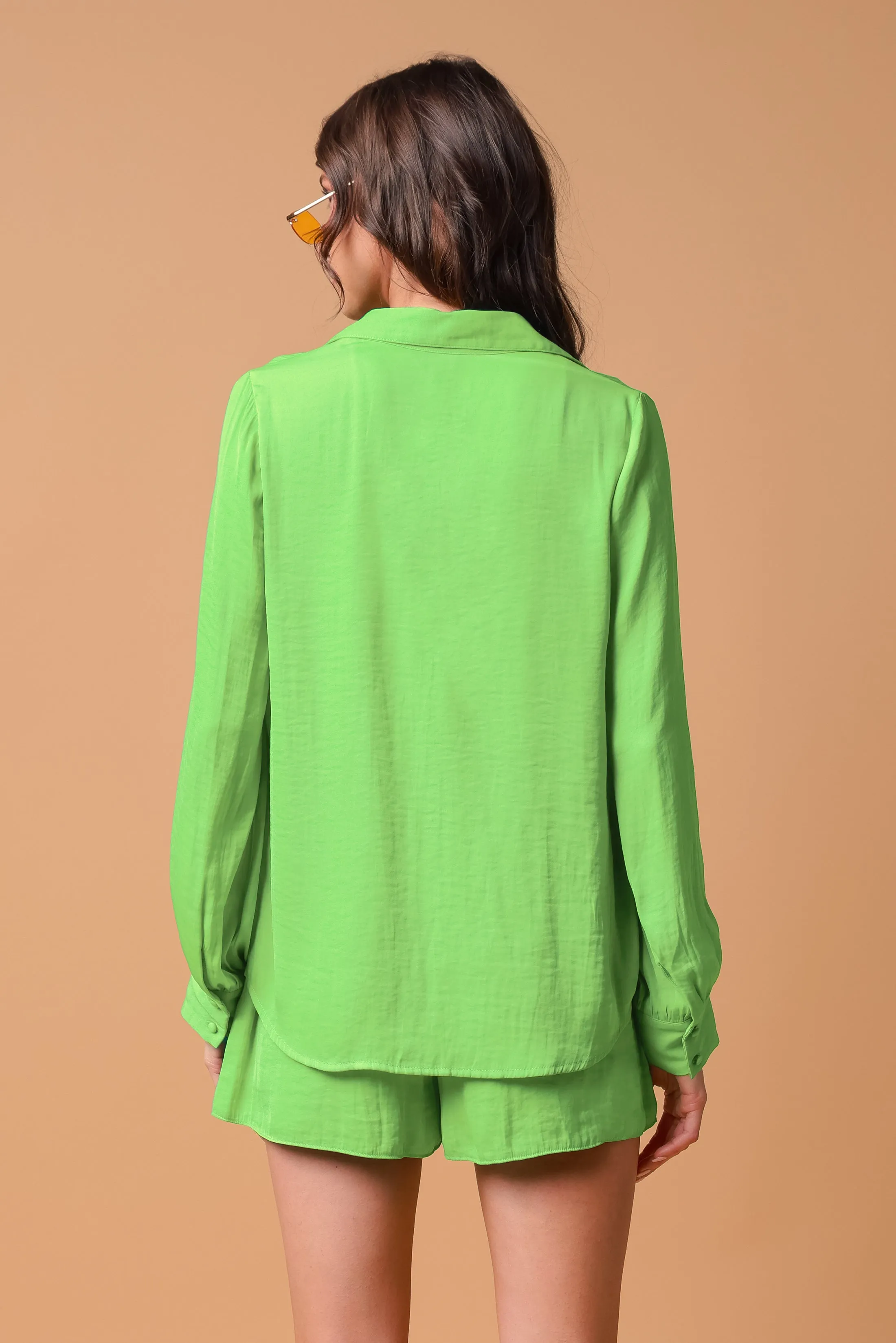 Classic V-Neck Button Down Blouse
