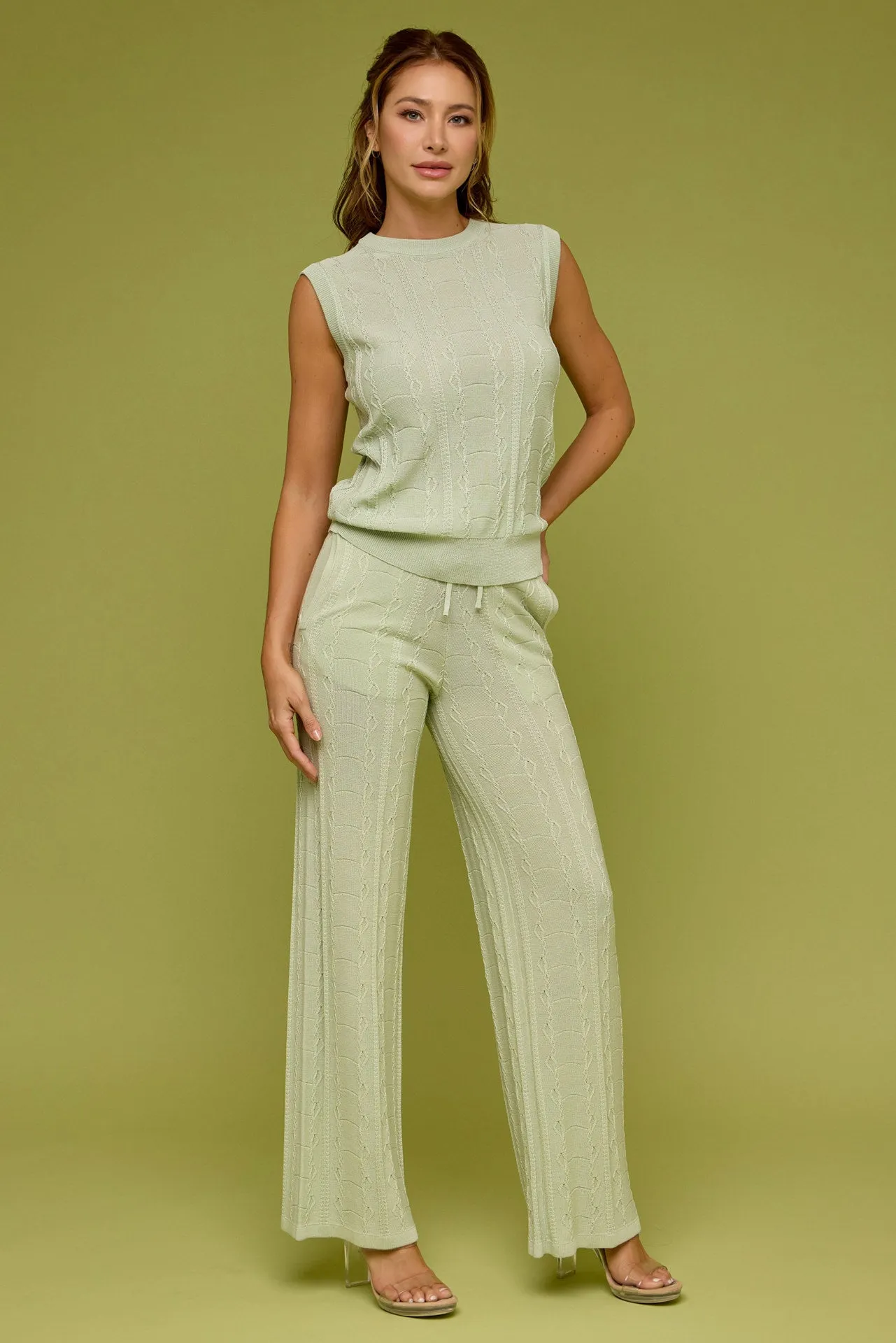 Cleo Knit Sleeveless Top & Pants Set