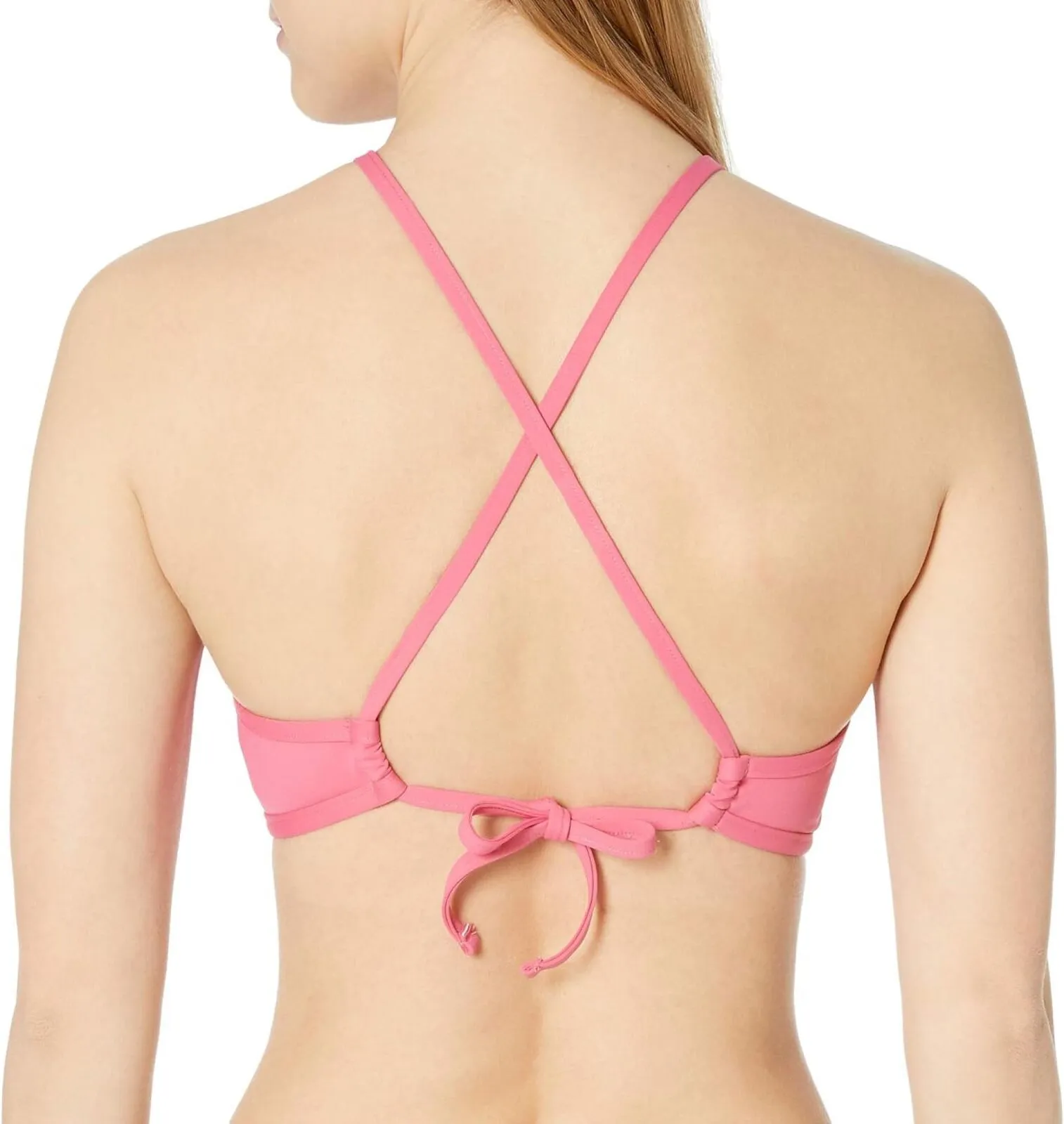Cole Of California Womens Standard High Neck Bikini Swim Top Berry Pink L