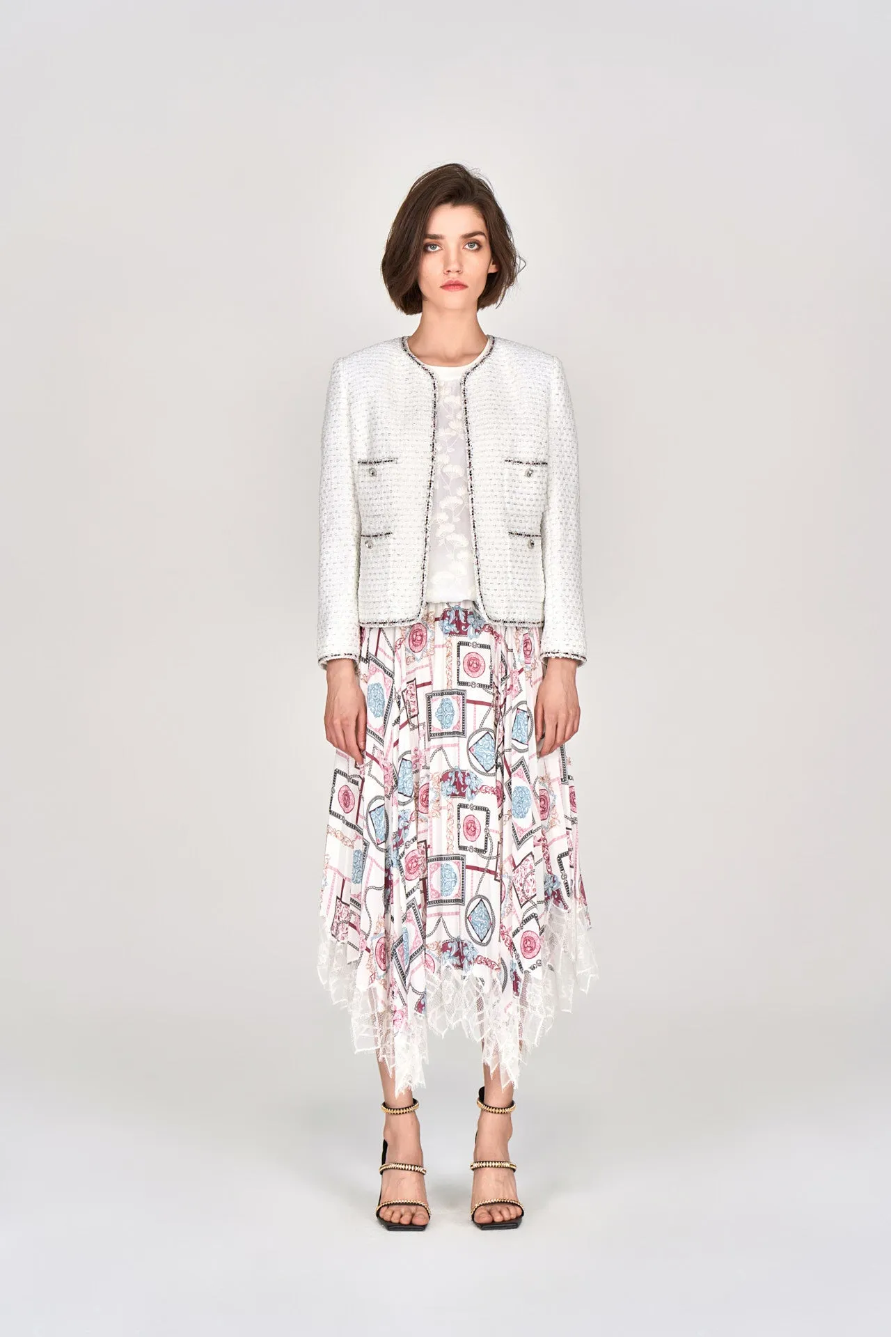 Colorful Asymmetric Satin A Line Skirt