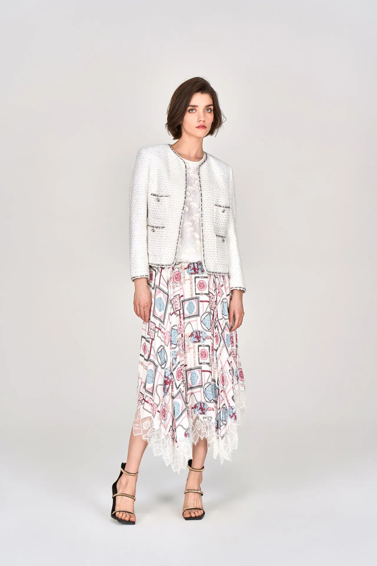 Colorful Asymmetric Satin A Line Skirt