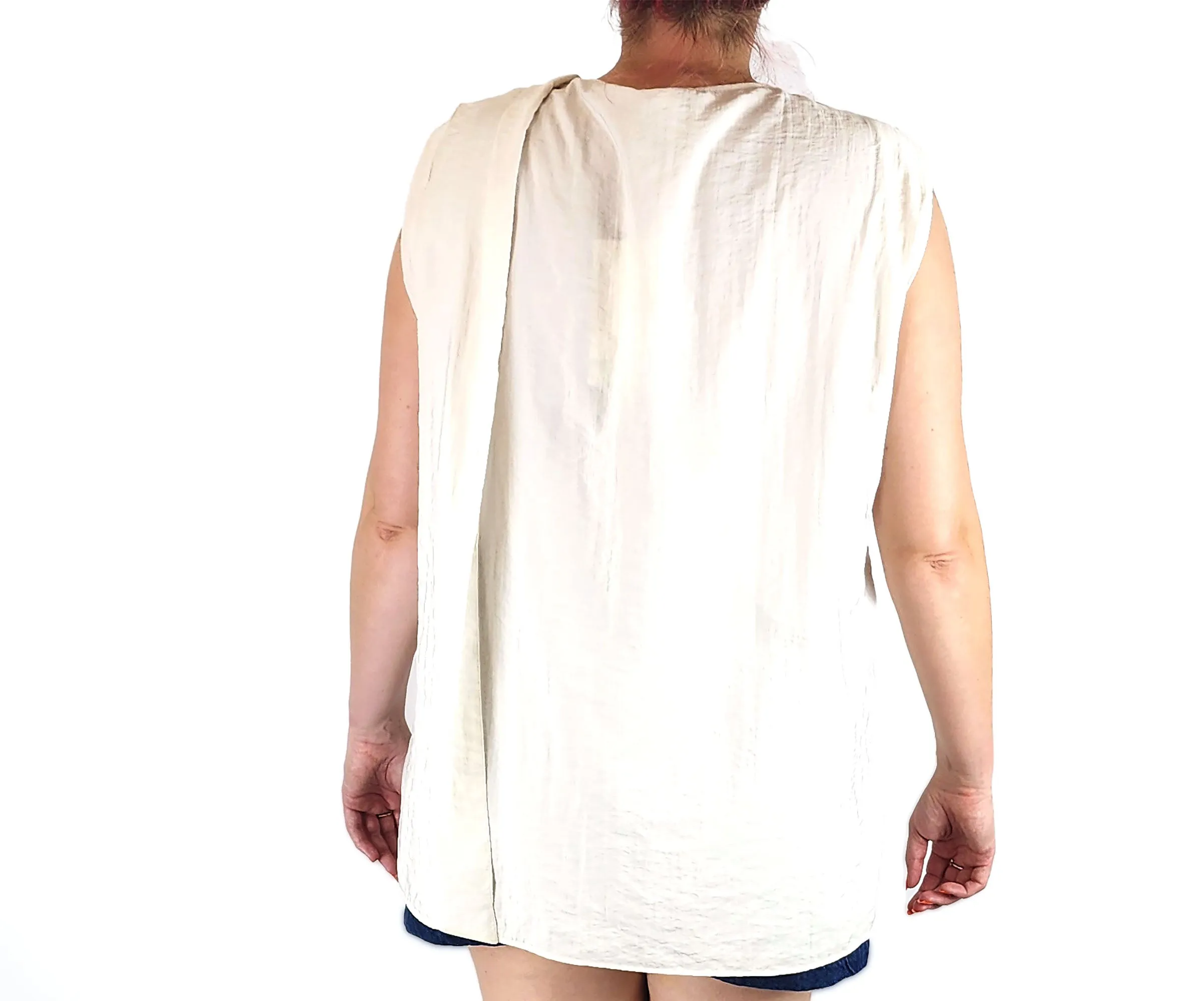 COS cream sleeveless top size 44, best fits 14-16
