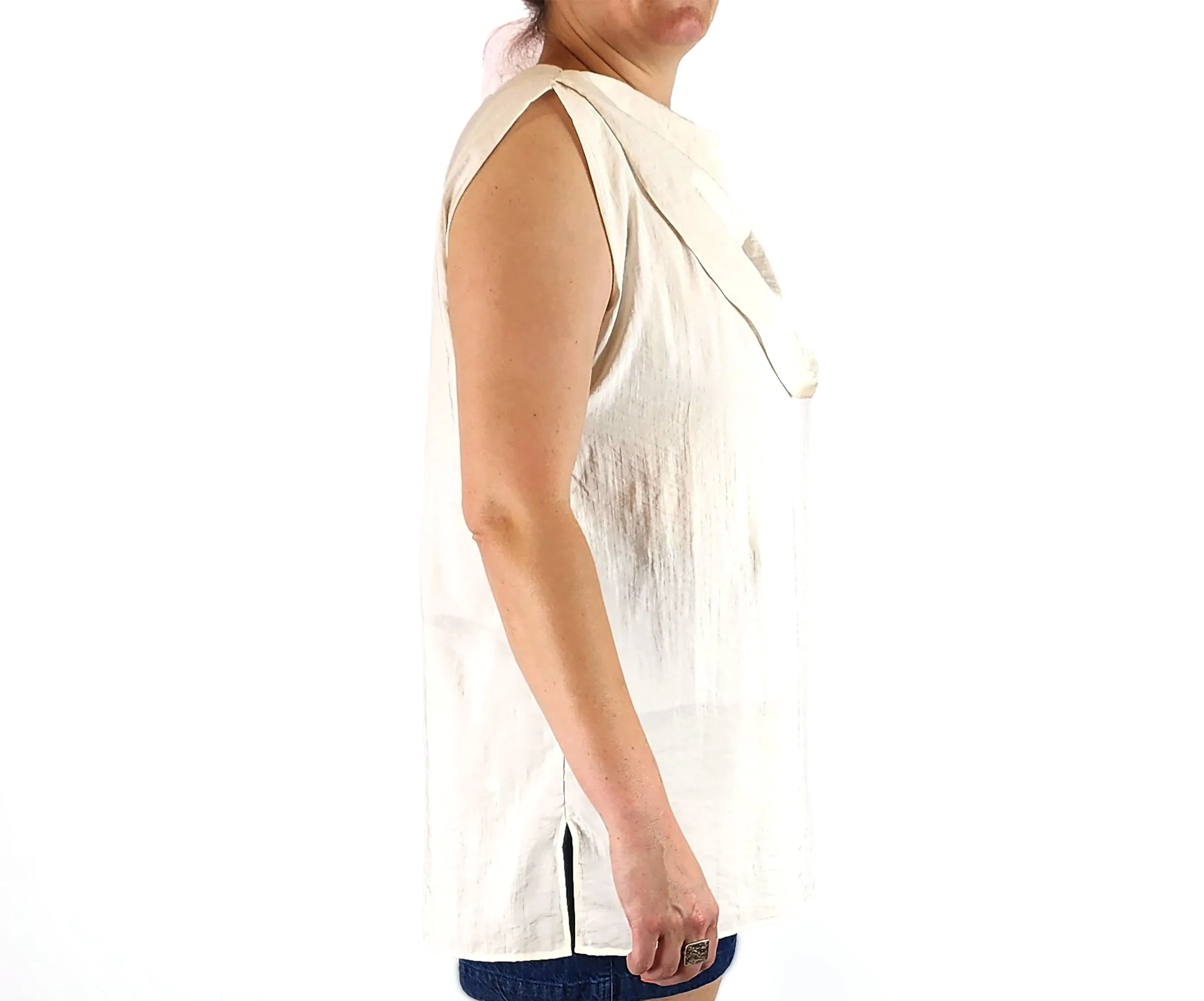 COS cream sleeveless top size 44, best fits 14-16