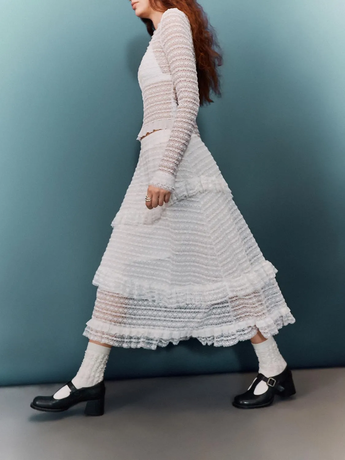 Crochet Maxi A-Line Skirts