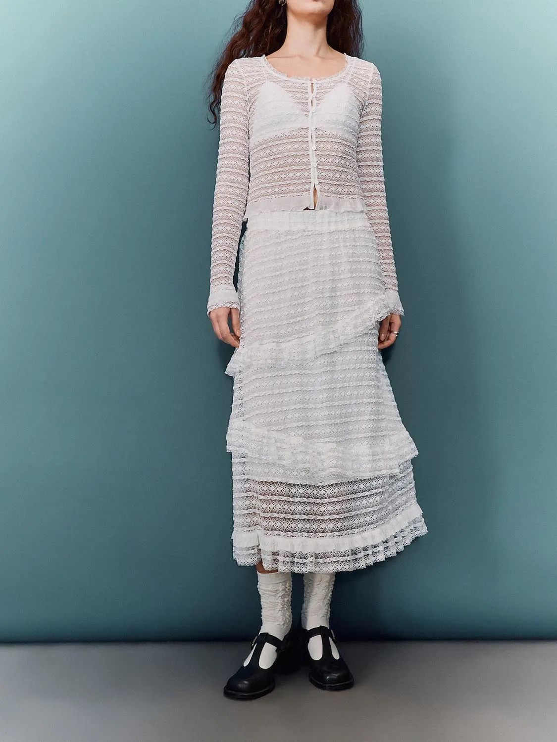 Crochet Maxi A-Line Skirts