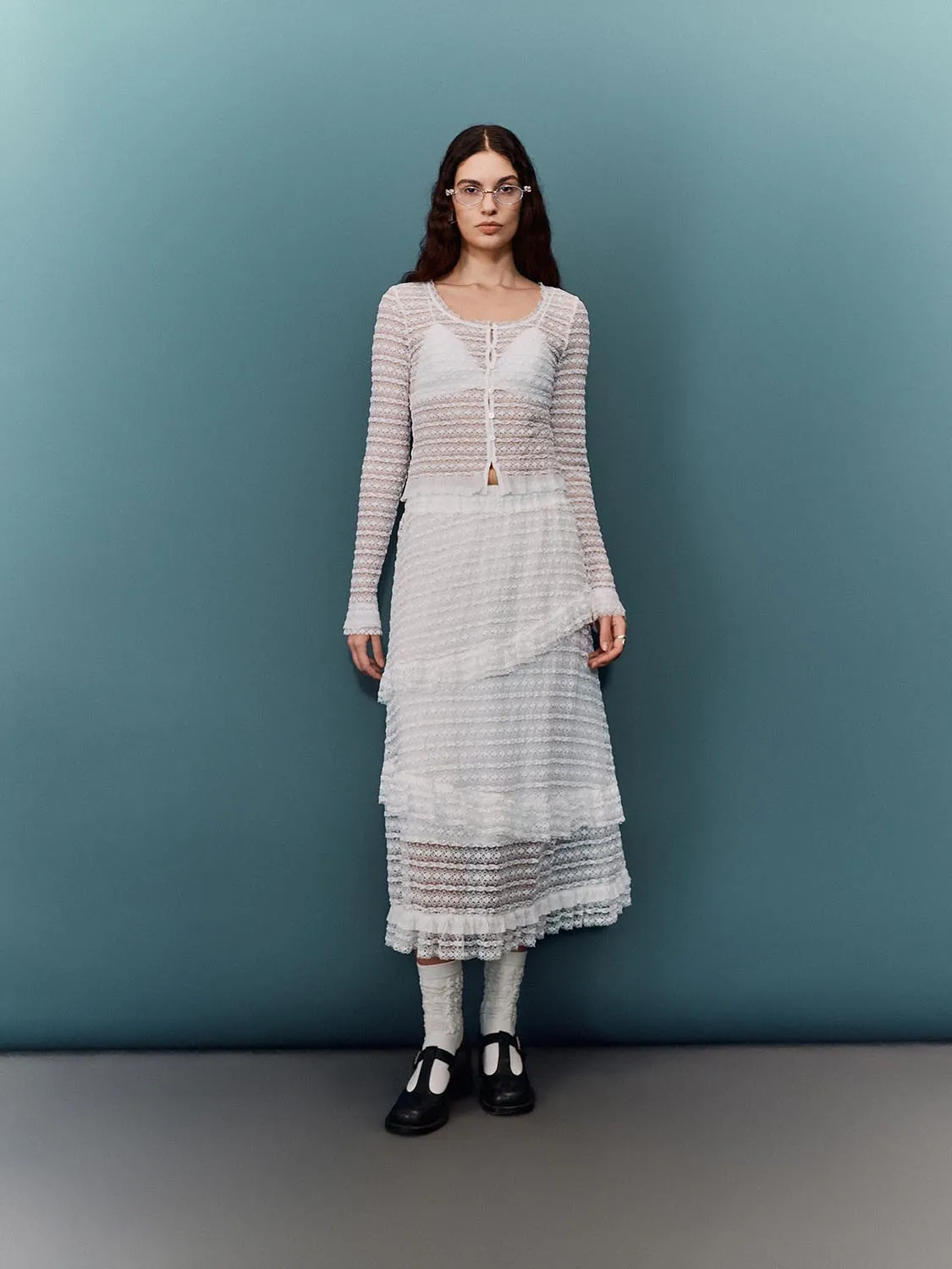 Crochet Maxi A-Line Skirts