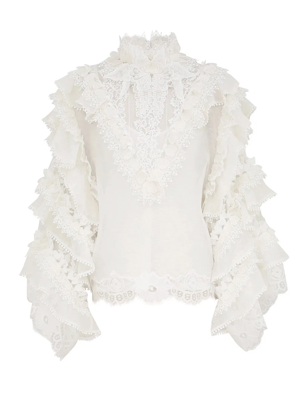 Crush Heart Trim Blouse