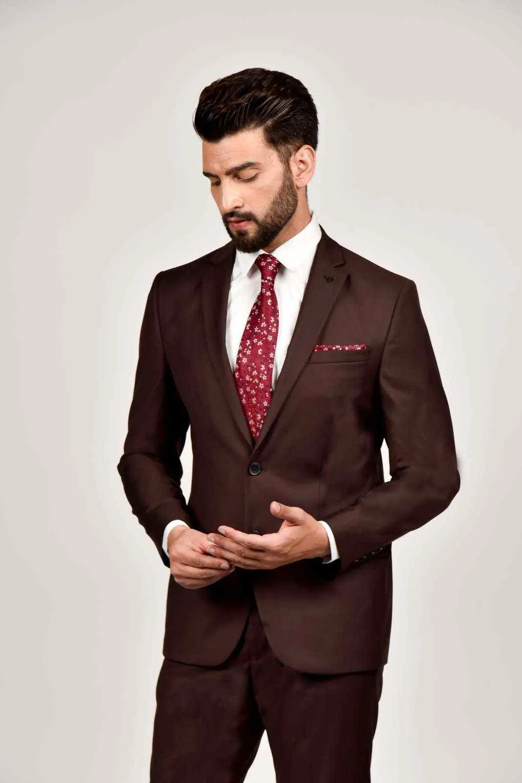 Dark Brown Office 2 Pc Suit