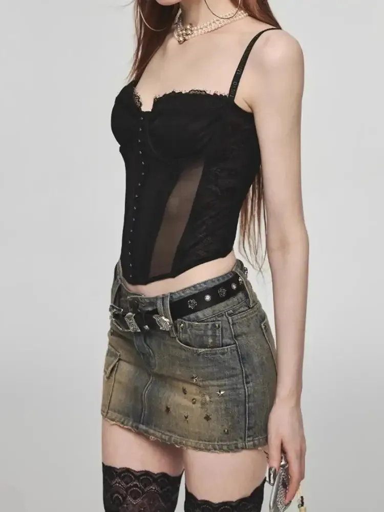 Dark Washed Mini Skirt