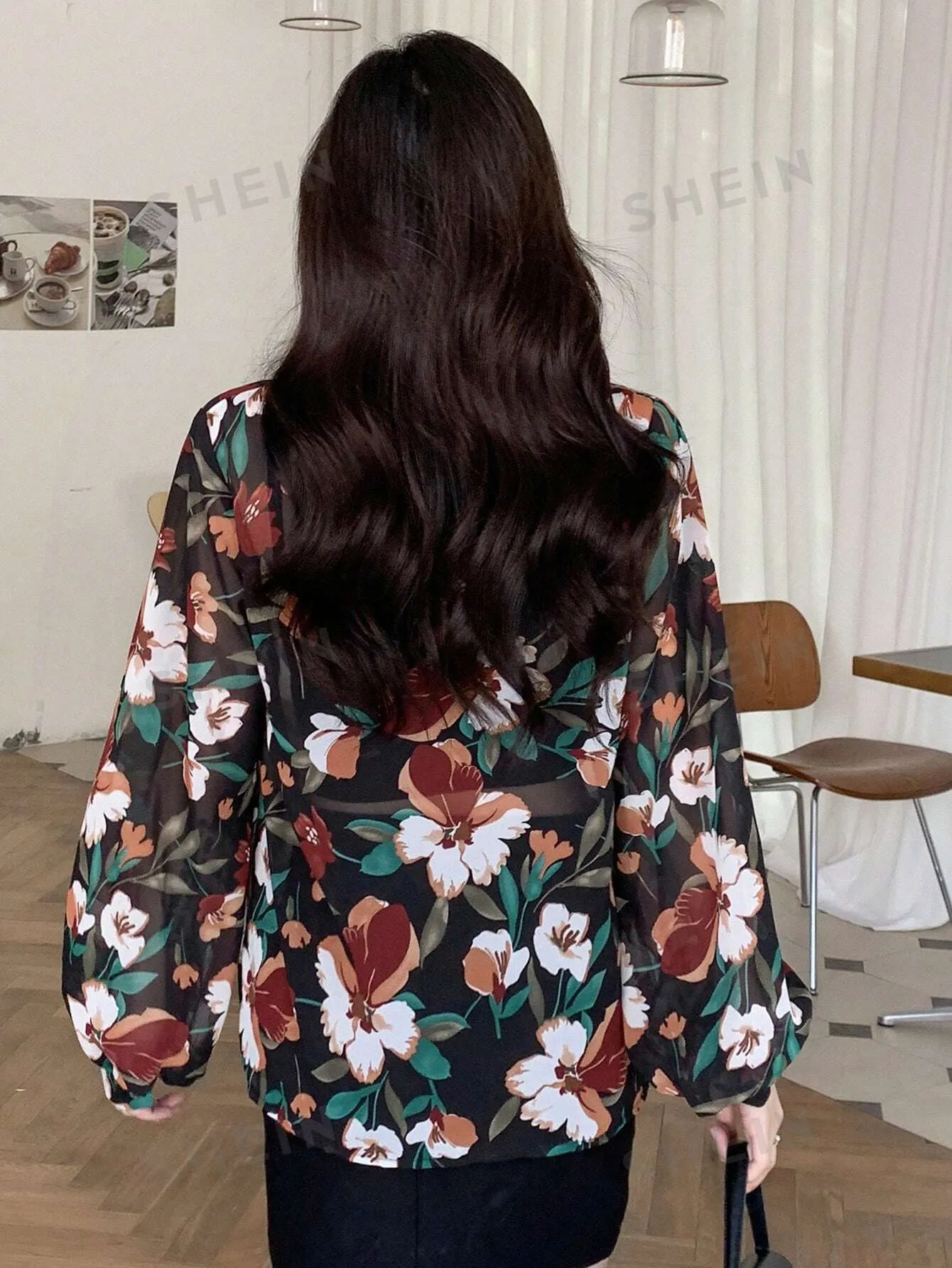 DAZY Floral Print Button Front Shirt