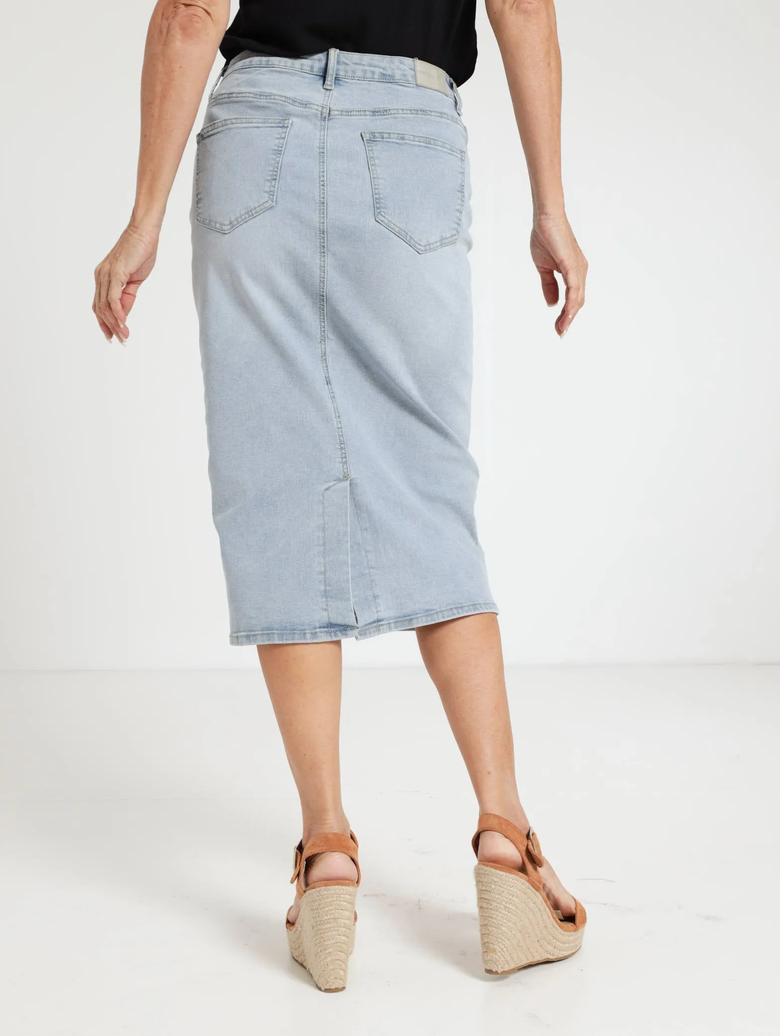 Denim Pencil Skirt - Light Wash