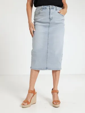 Denim Pencil Skirt - Light Wash