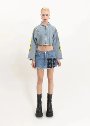 Denim remake mini skirt