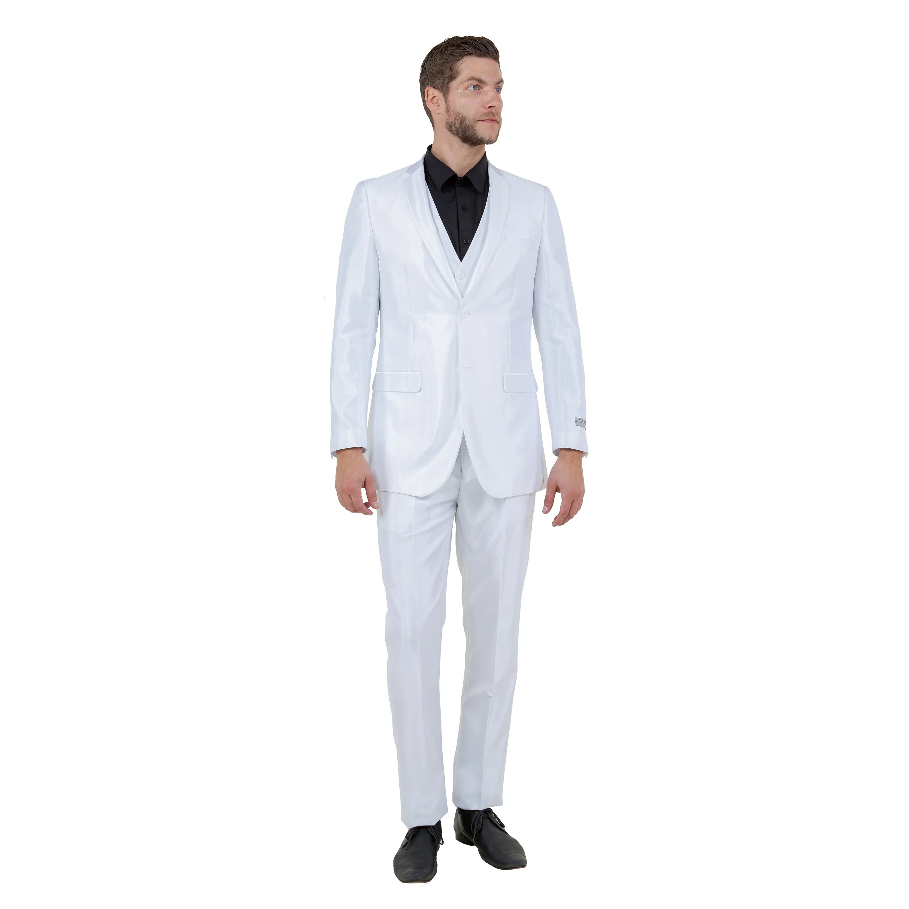 Dk. Taupe Men's Sharskin Slim-Fit 3-Piece Suit