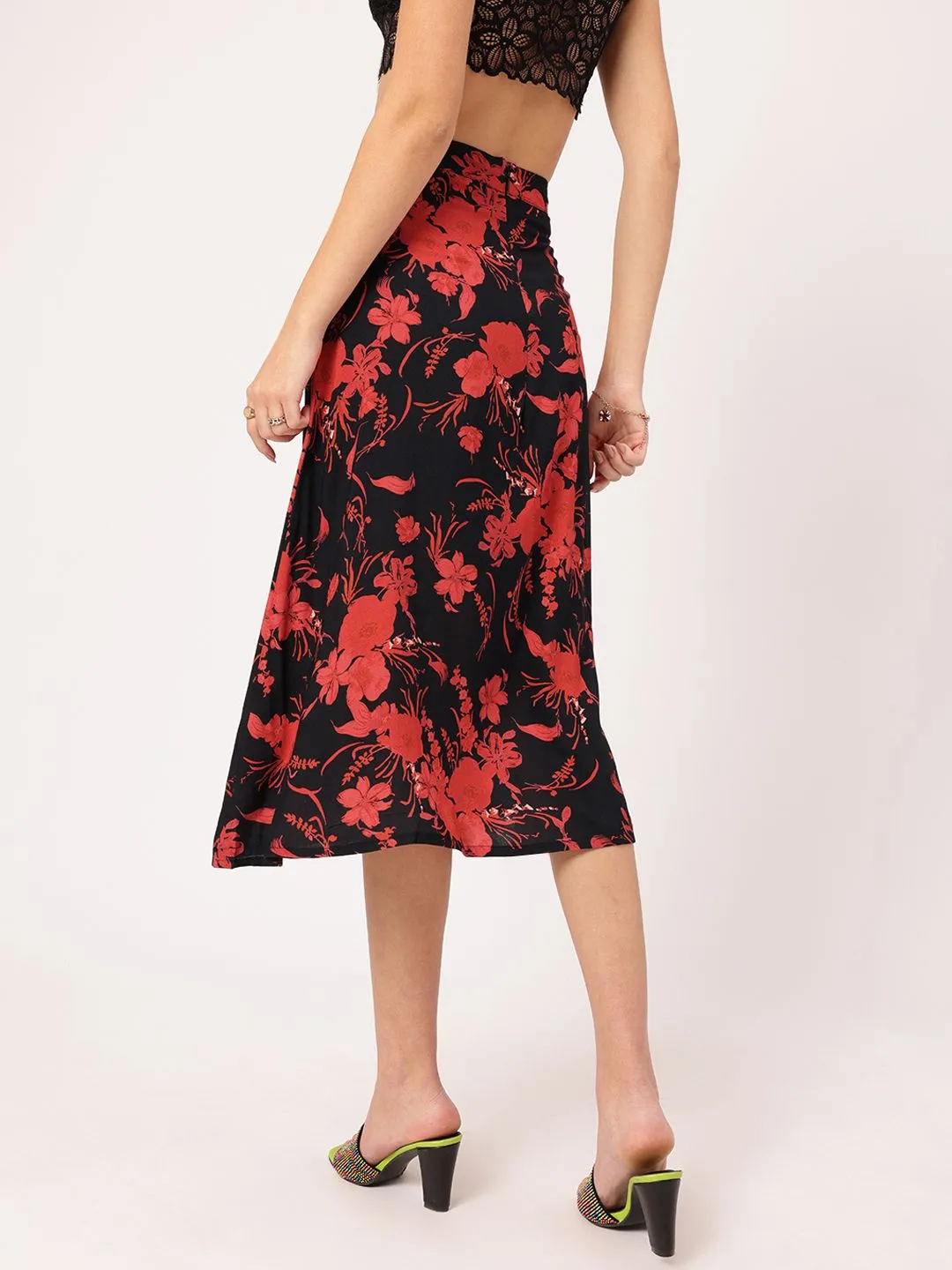 DressBerry Floral Fantasy A-Line Skirt