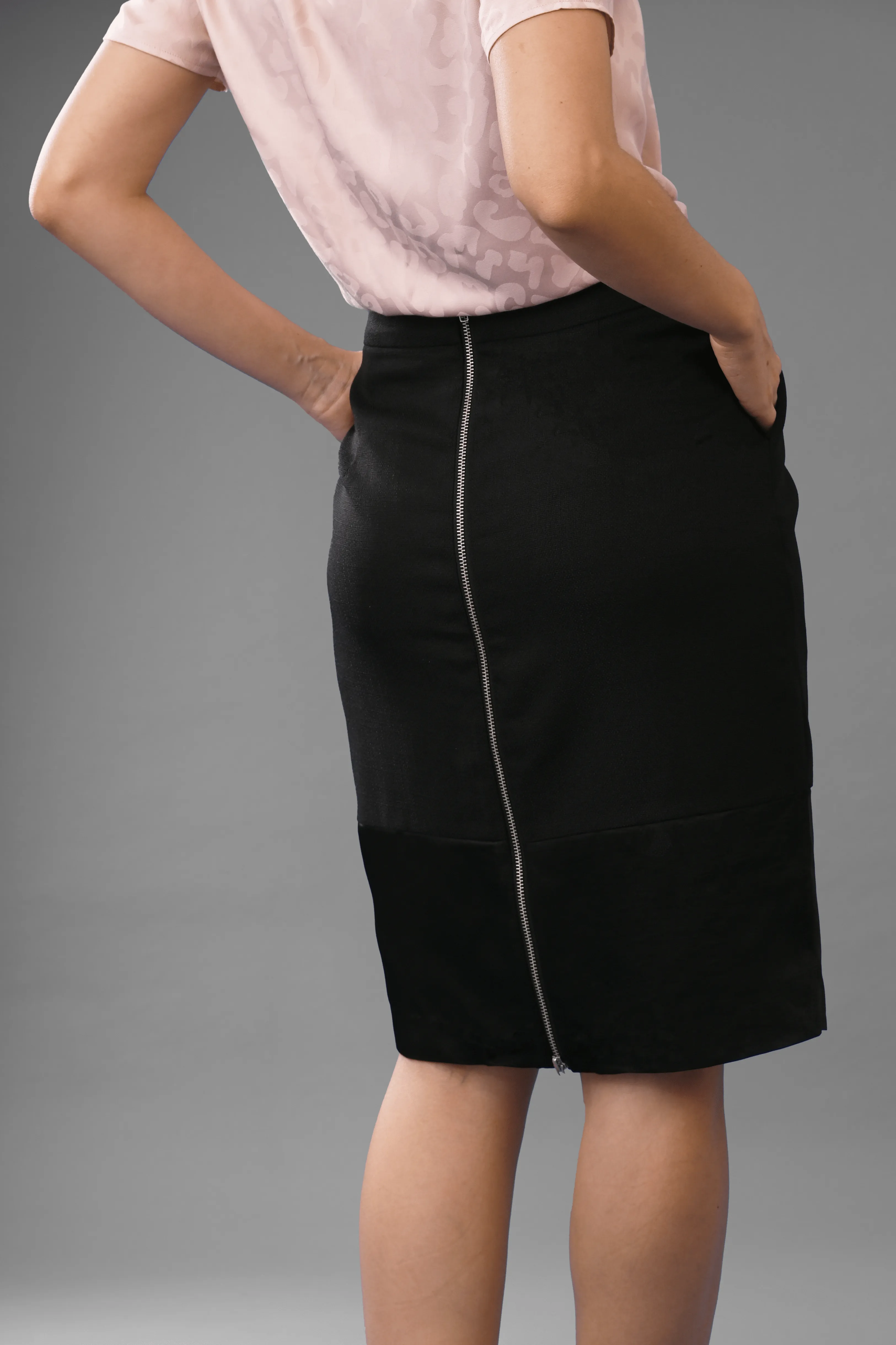 Dynamic Double Sided Zipper Pencil Skirt for Women
