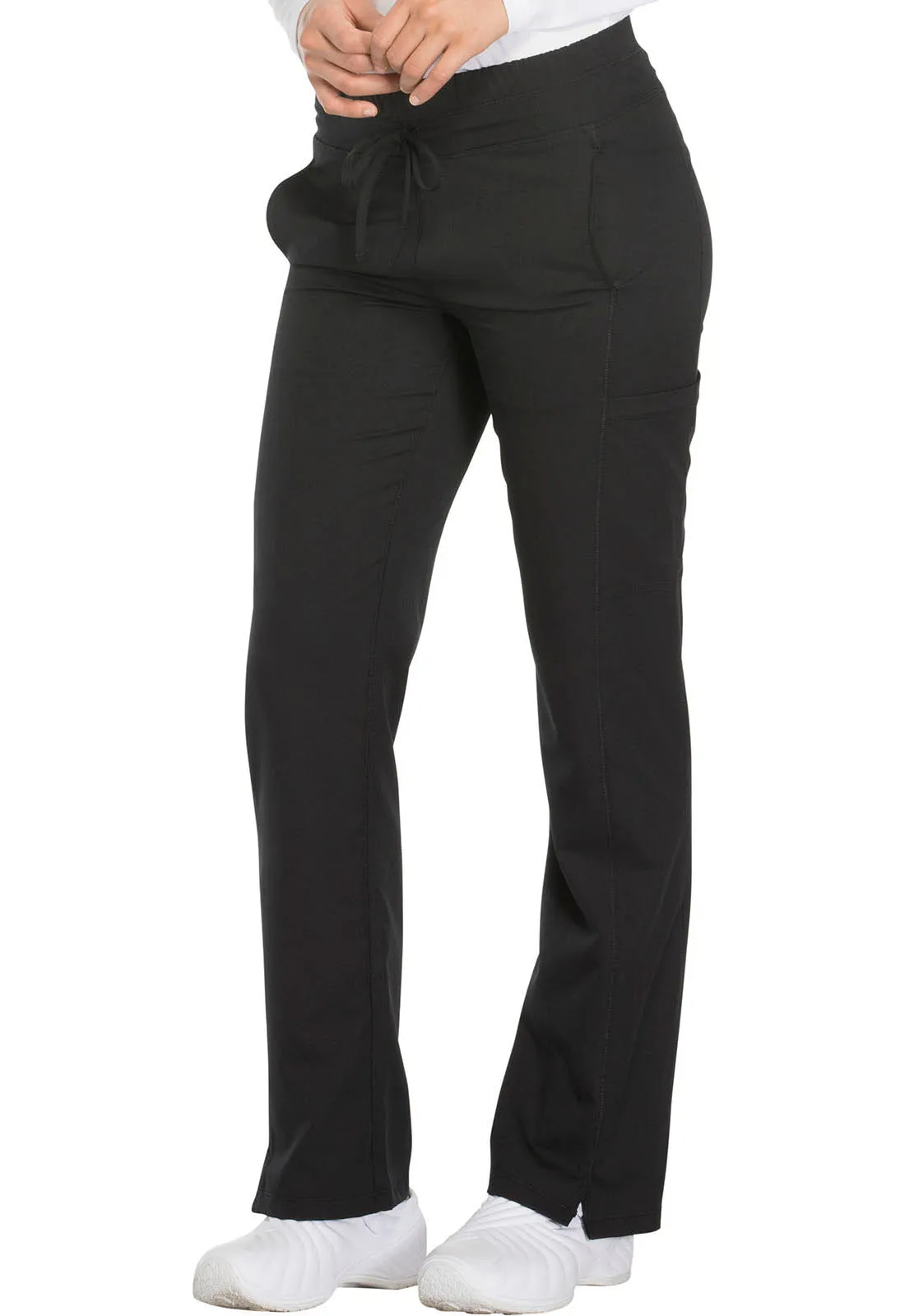 Dynamix DK130 Mid Rise Straight Leg Drawstring Pants Black