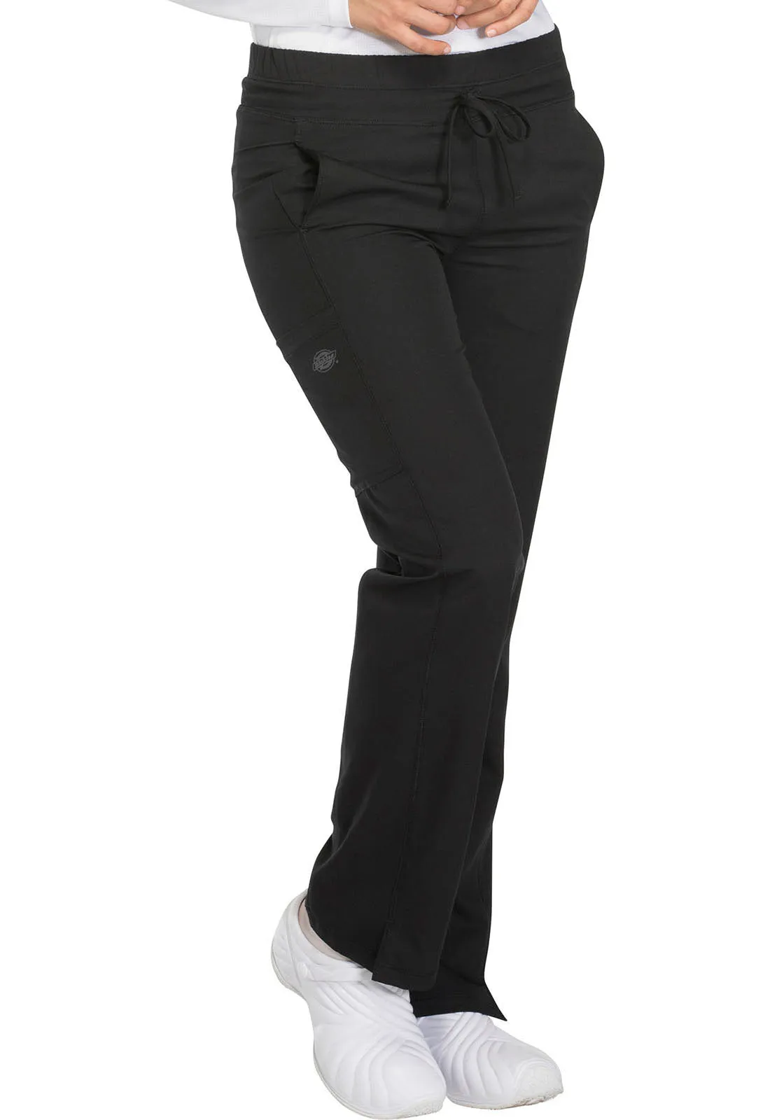 Dynamix DK130 Mid Rise Straight Leg Drawstring Pants Black