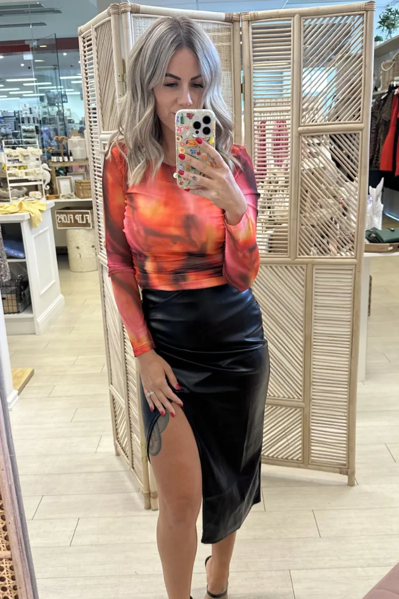 EBBI LEATHER SKIRT