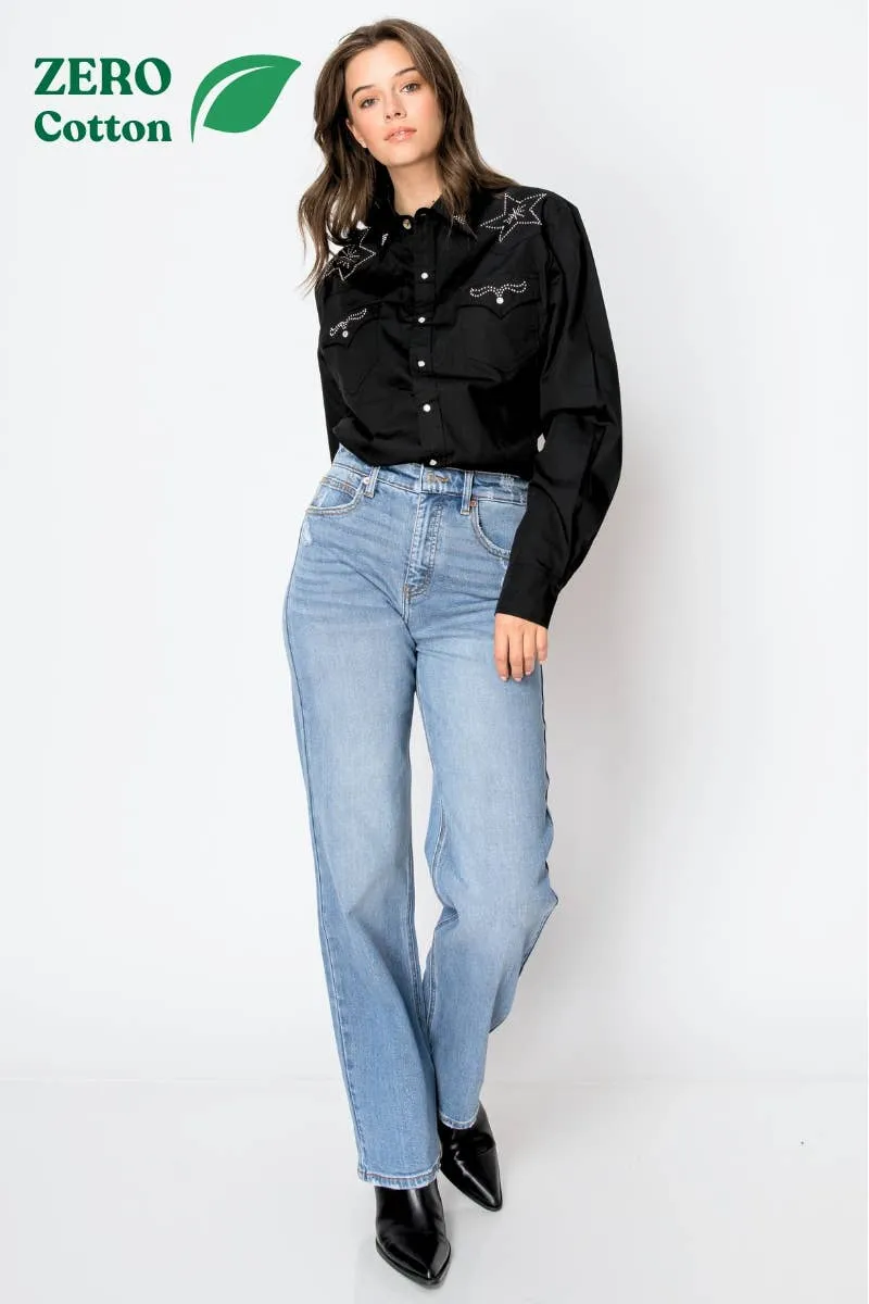 Eco Zero Cotton Tummy Control High Rise Straight Jeans