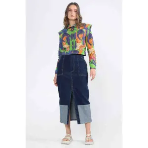 Ekastories Navy Blue Skirt