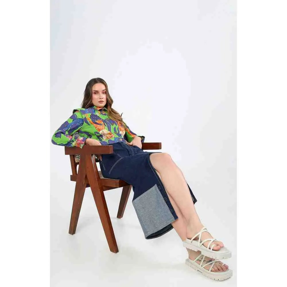 Ekastories Navy Blue Skirt