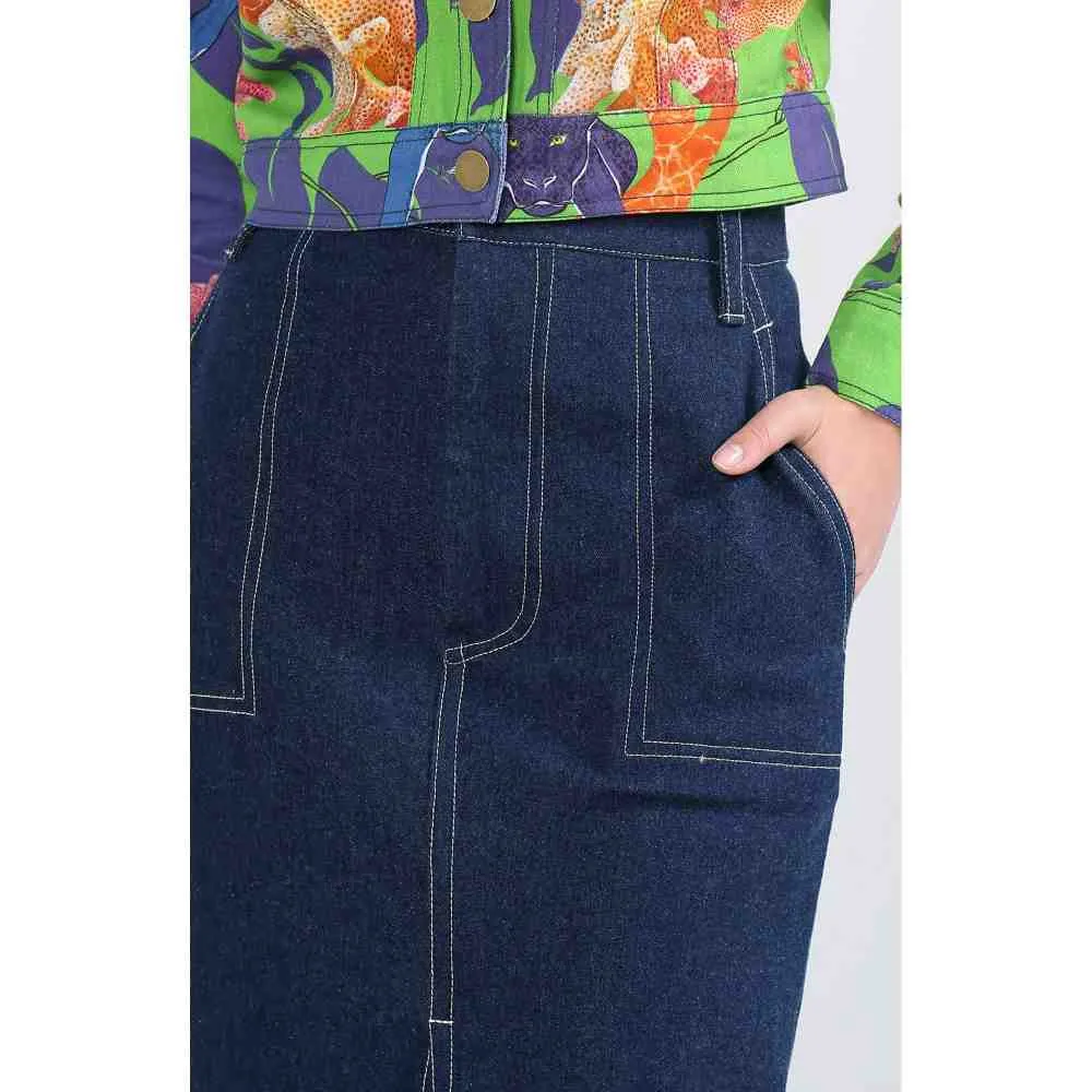 Ekastories Navy Blue Skirt