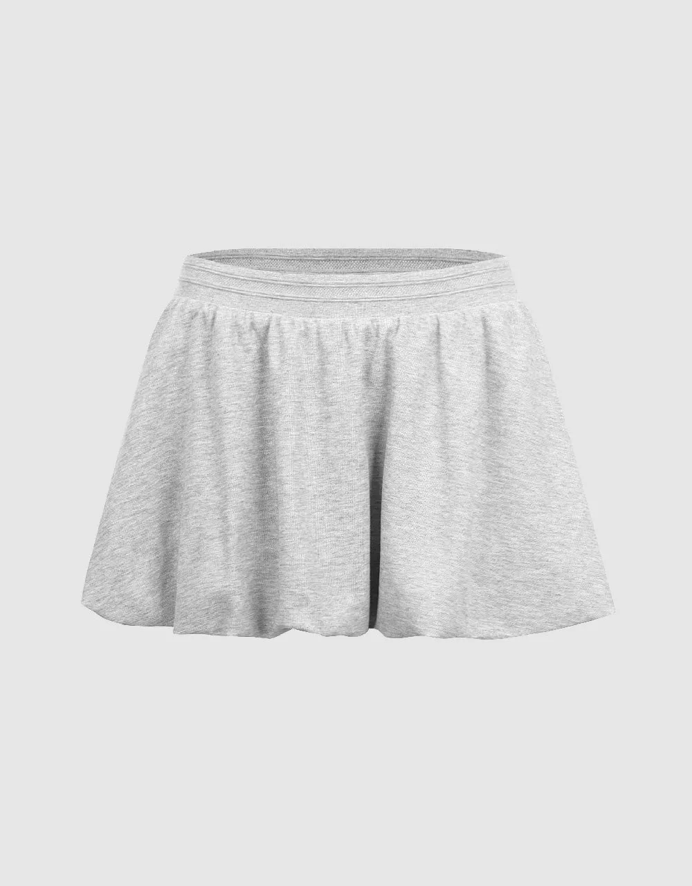 Elastic Waist Mini A-Line Skirt
