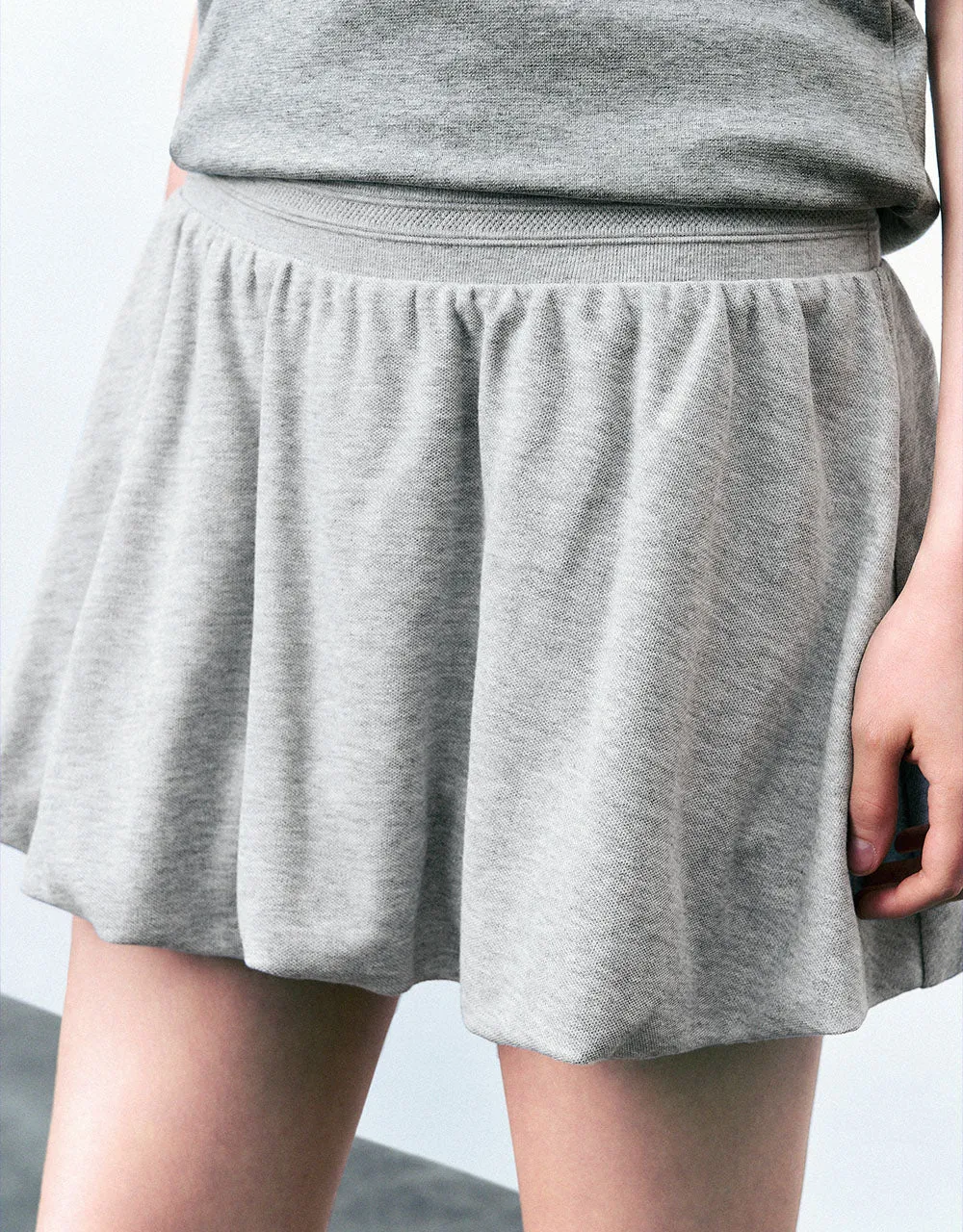 Elastic Waist Mini A-Line Skirt