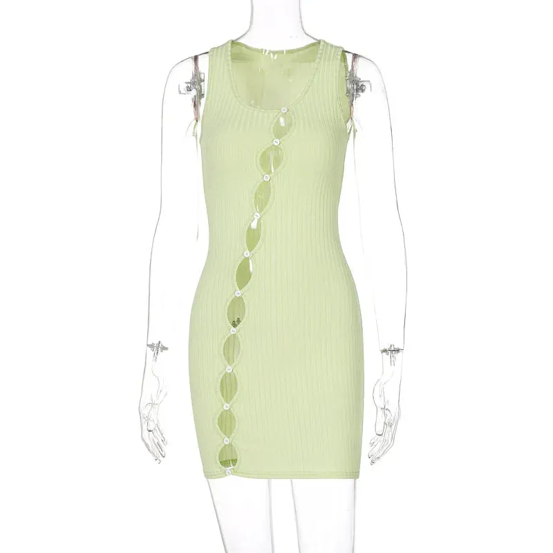 Elegant Irregular Winkle Design Pencil Mini Dress