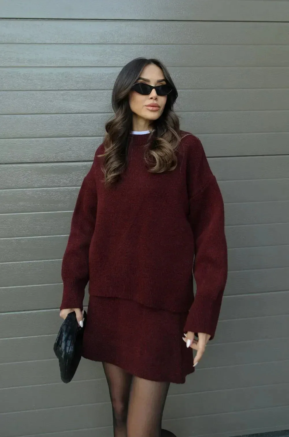 Elena - Knitted Skirt Suit (Top   Skirt)