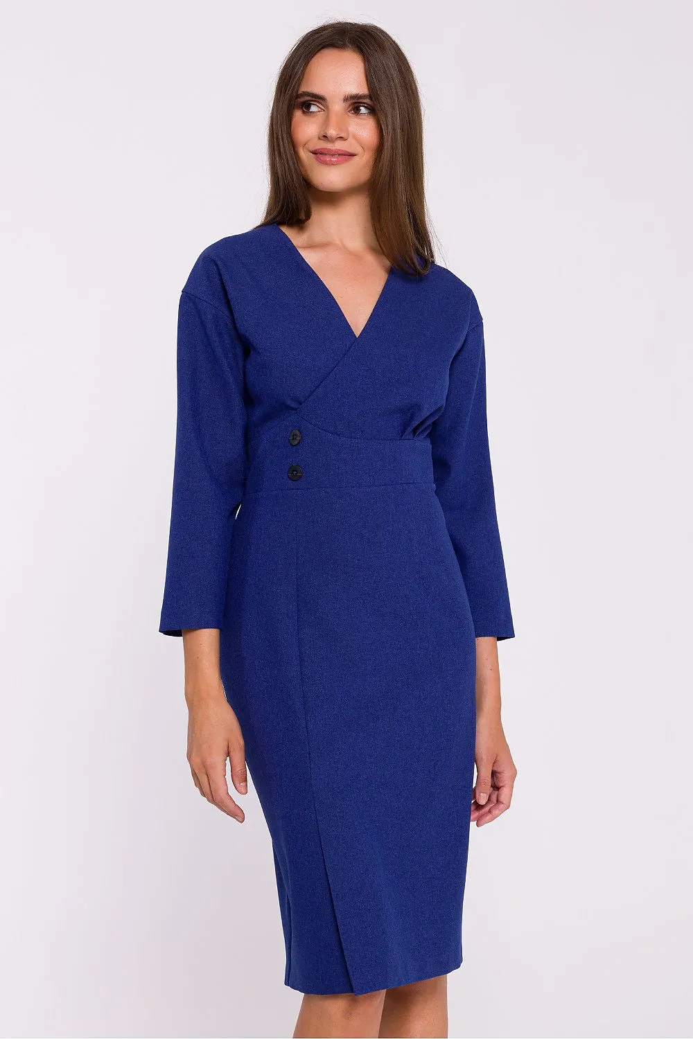 Embroidered High-Waist Elegance Pencil Dress