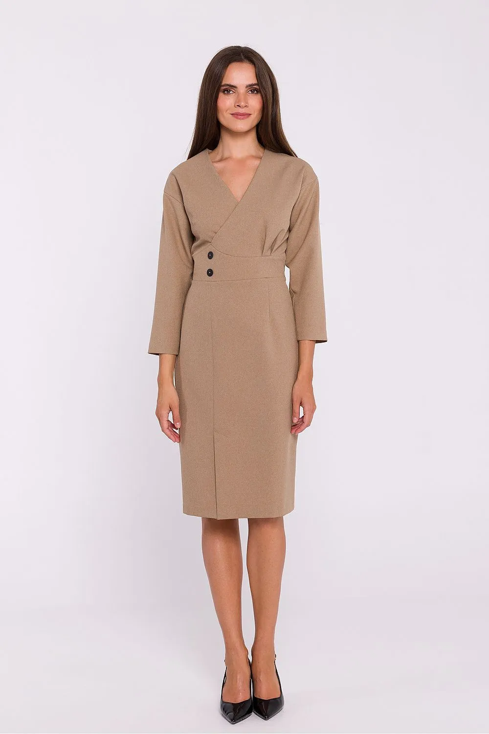 Embroidered High-Waist Elegance Pencil Dress