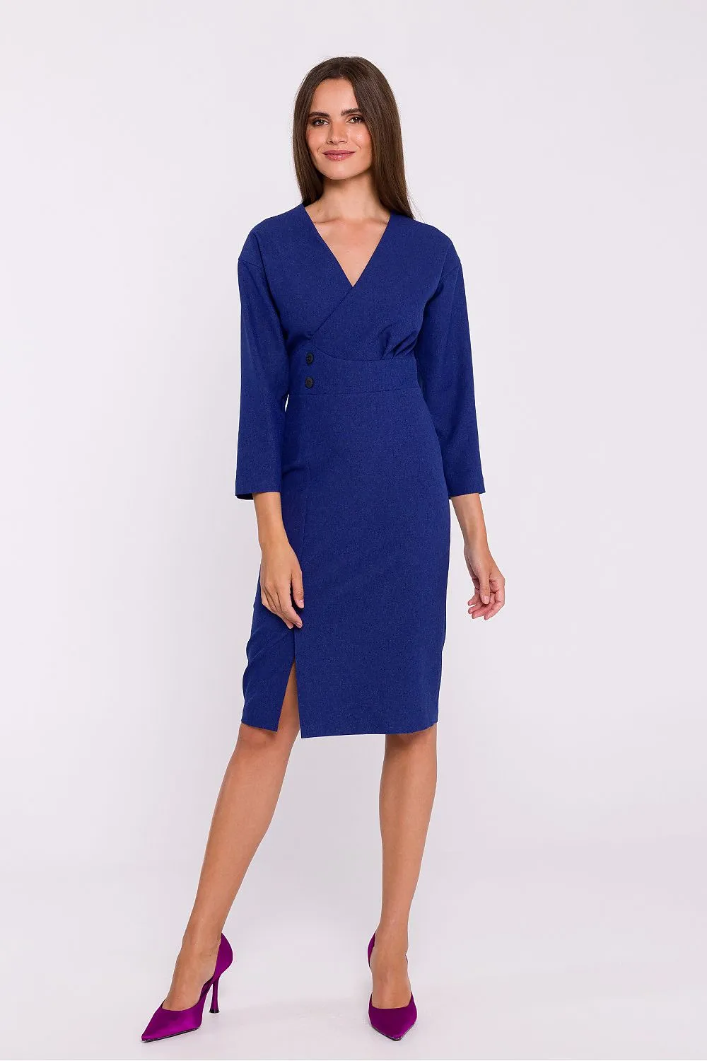 Embroidered High-Waist Elegance Pencil Dress