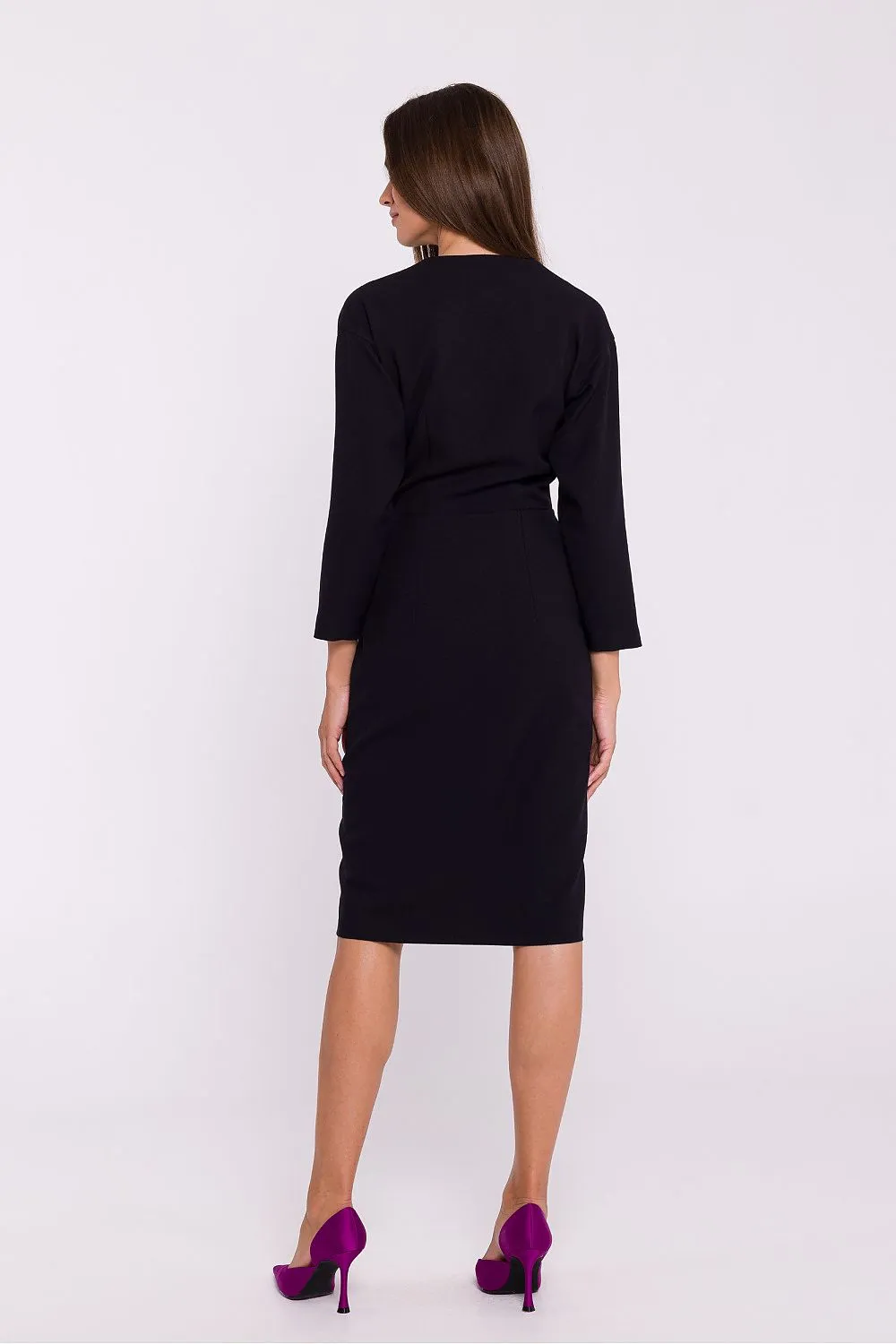 Embroidered High-Waist Elegance Pencil Dress