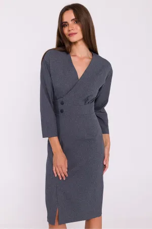 Embroidered High-Waist Elegance Pencil Dress