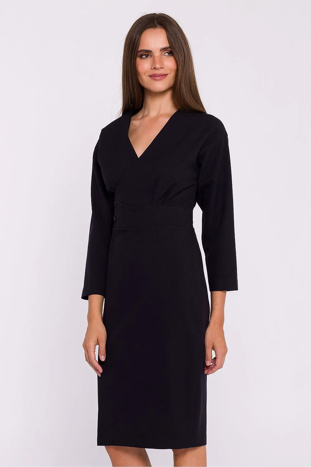 Embroidered High-Waist Elegance Pencil Dress