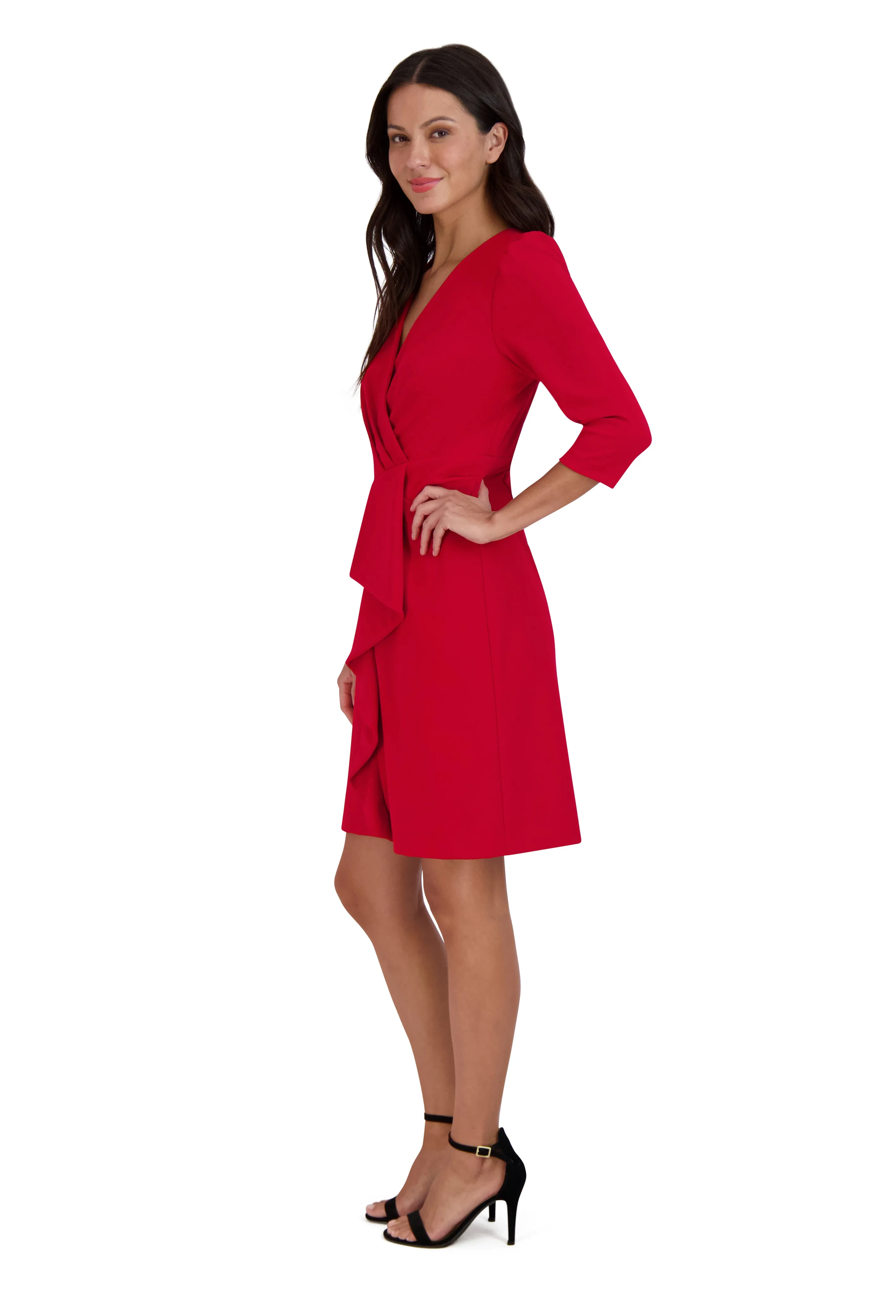 Faux Wrap Fitted Dress
