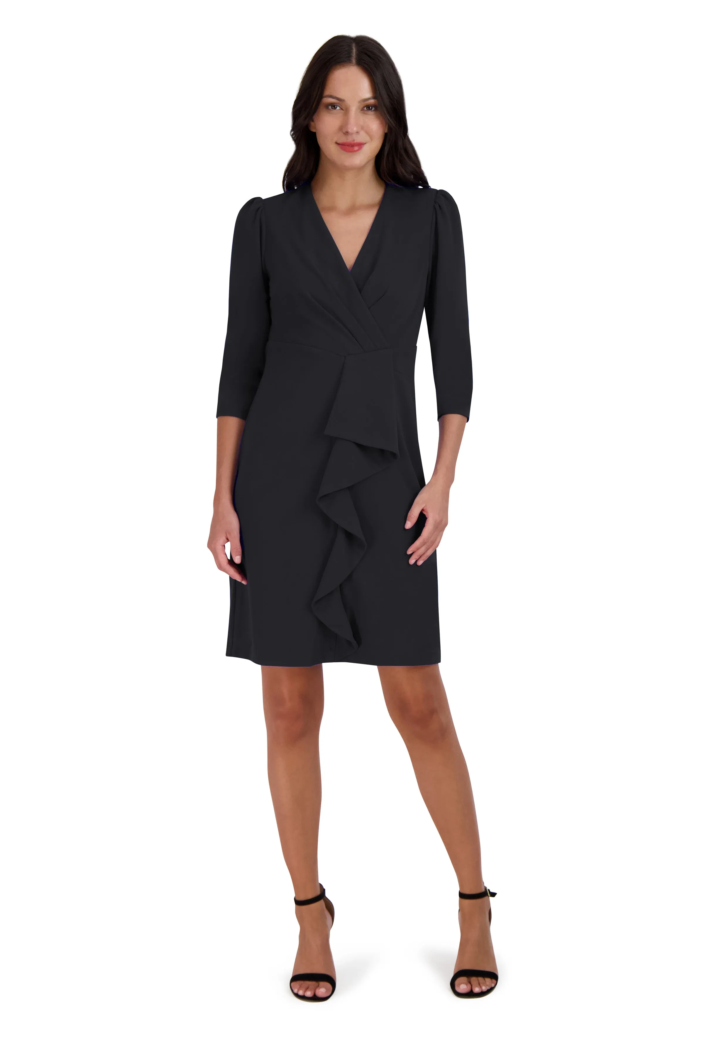 Faux Wrap Fitted Dress