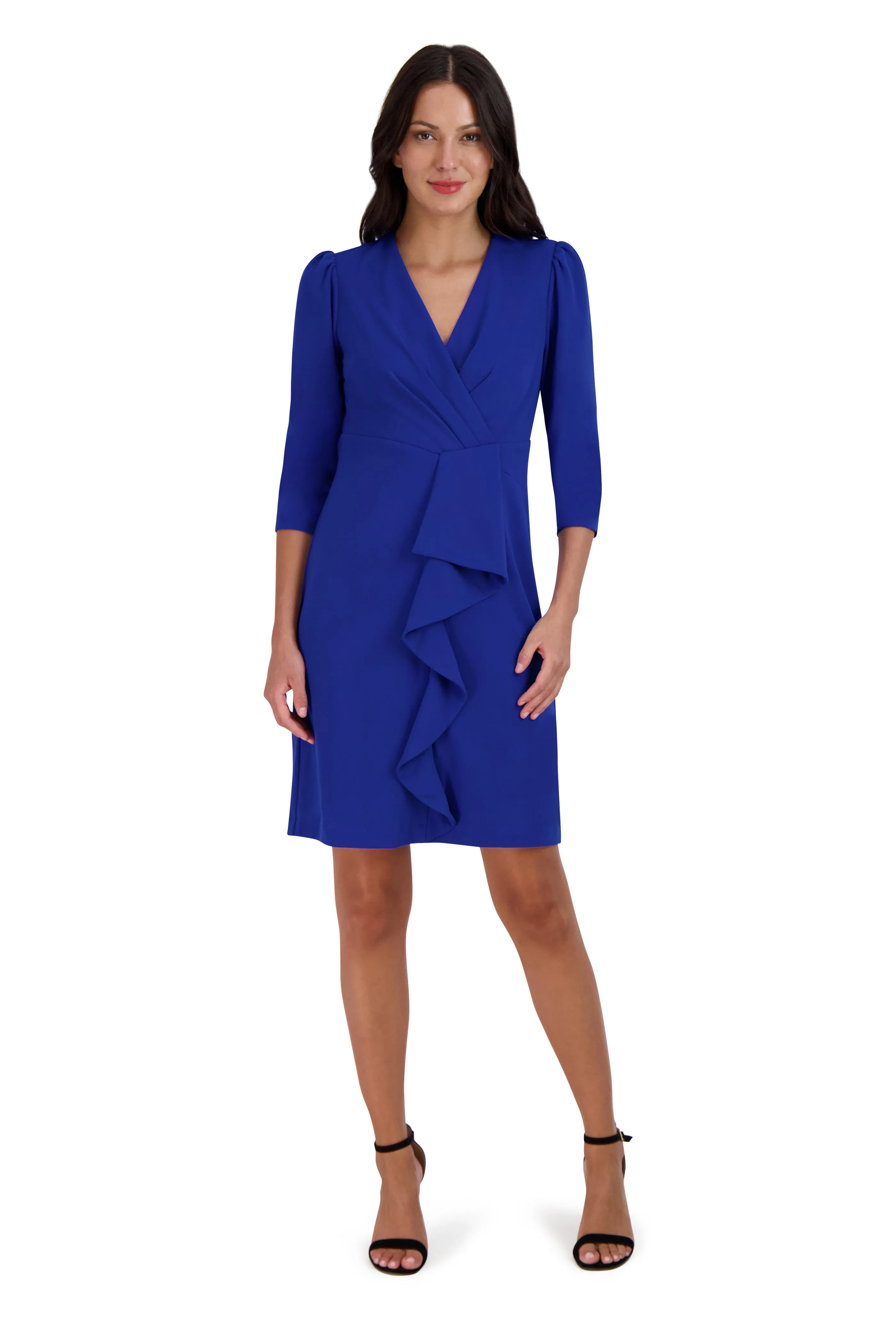 Faux Wrap Fitted Dress