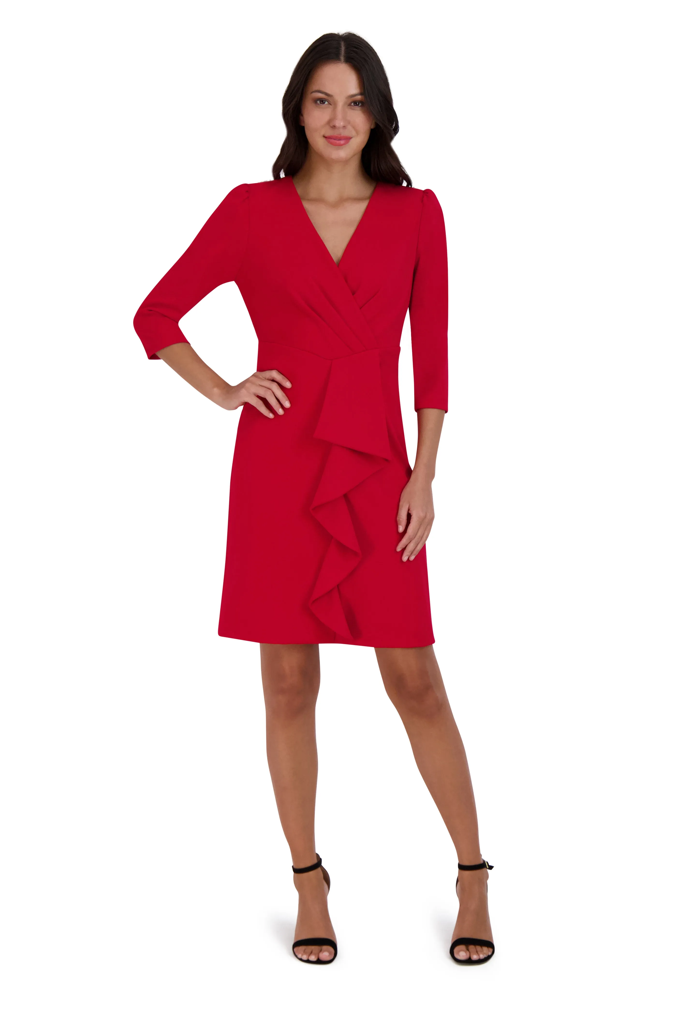 Faux Wrap Fitted Dress