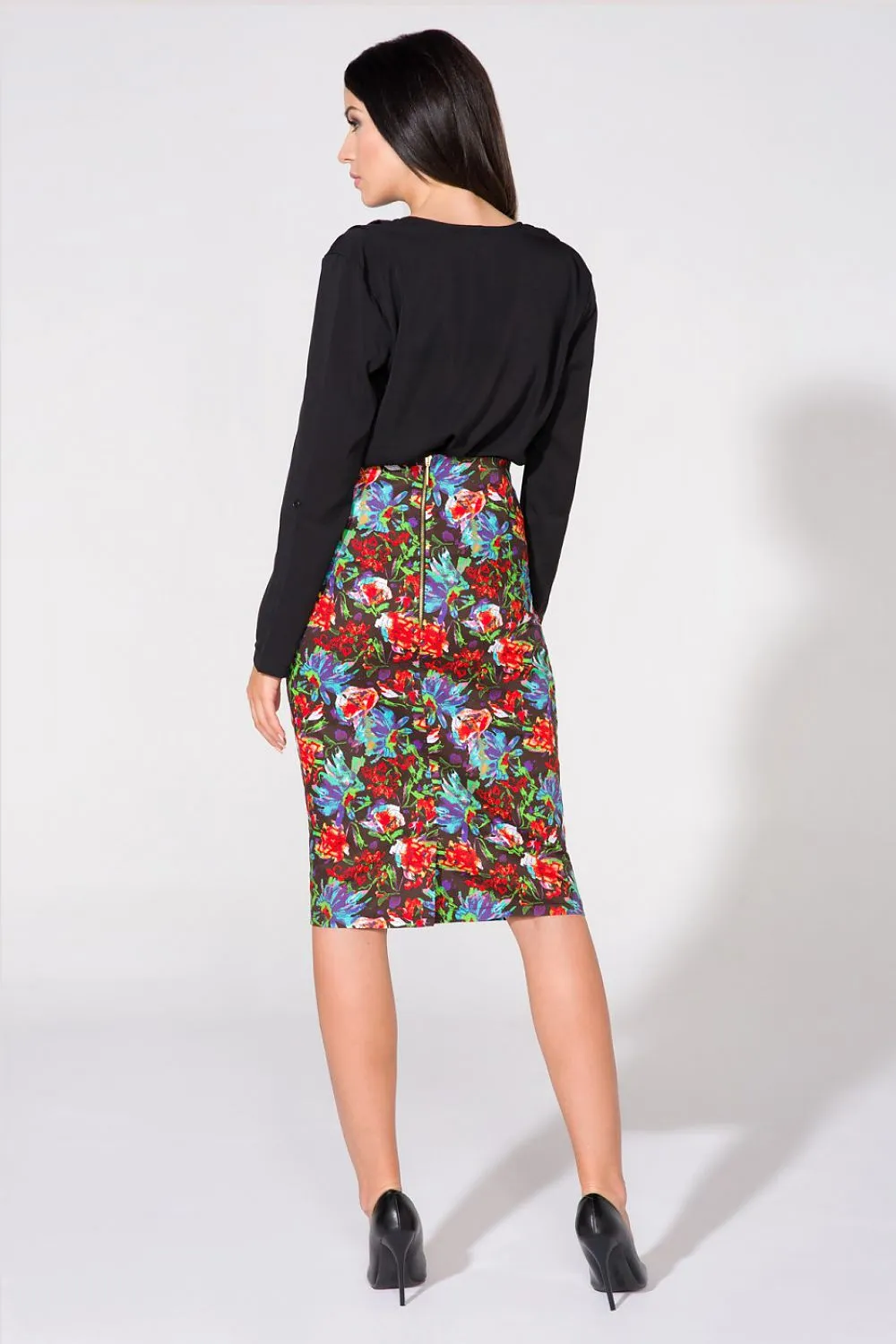 Floral Luxe Pencil Skirt with Slit