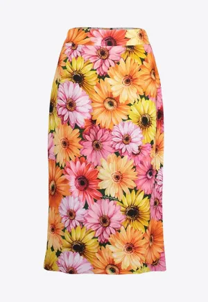 Floral Print Midi Pencil Skirt