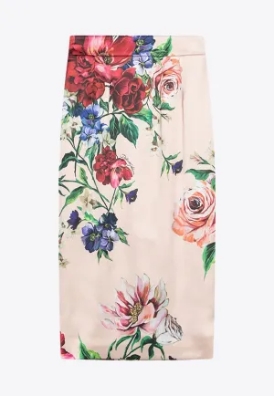 Floral Print Midi Skirt