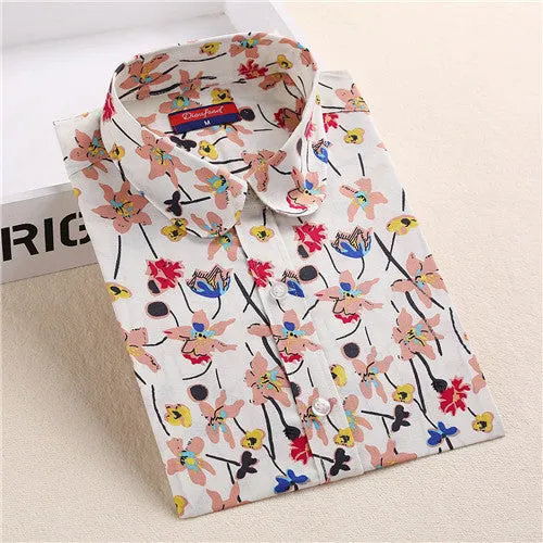 Floral Shirts Women Blouses Blouse Cotton Long Sleeve Shirt Women Tops And Blouses Fashion 5XL
