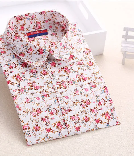 Floral Shirts Women Blouses Blouse Cotton Long Sleeve Shirt Women Tops And Blouses Fashion 5XL